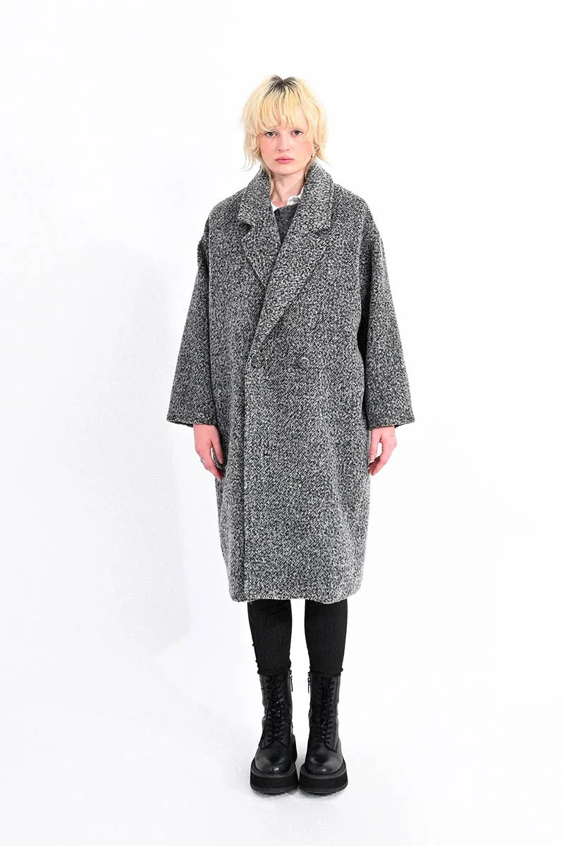 Lili Sidonio Grey Loose Overcoat