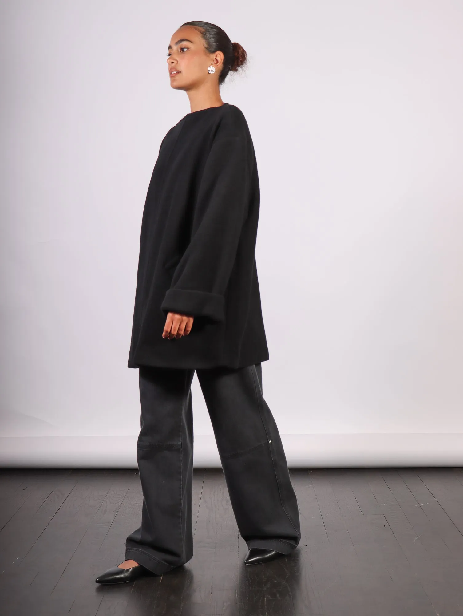 Long Sleeved Topper in Black by MM6 Maison Margiela