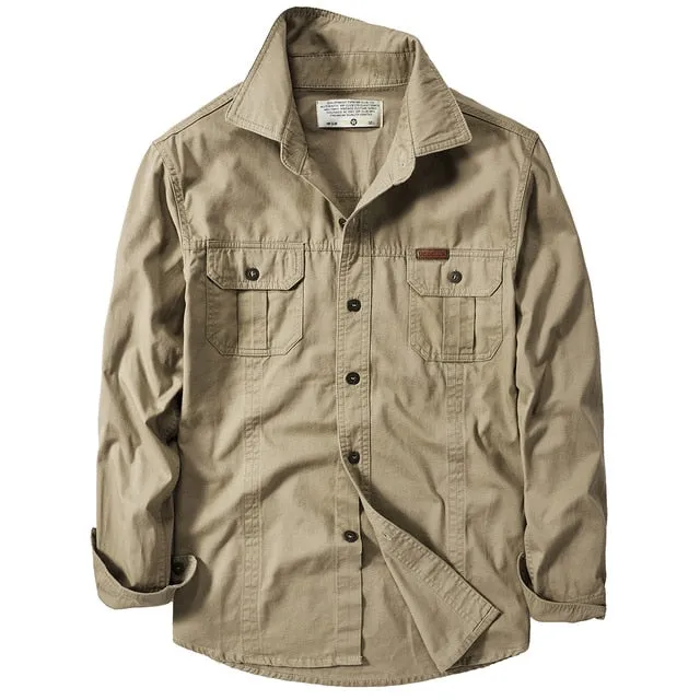 Loose Solid Cotton Coat Shirt