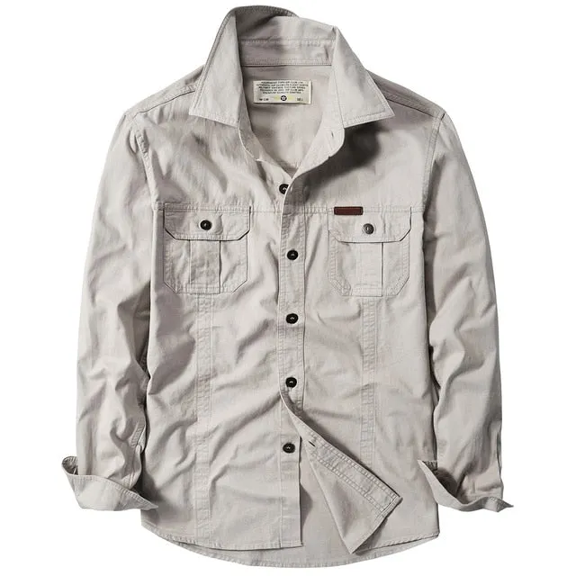 Loose Solid Cotton Coat Shirt