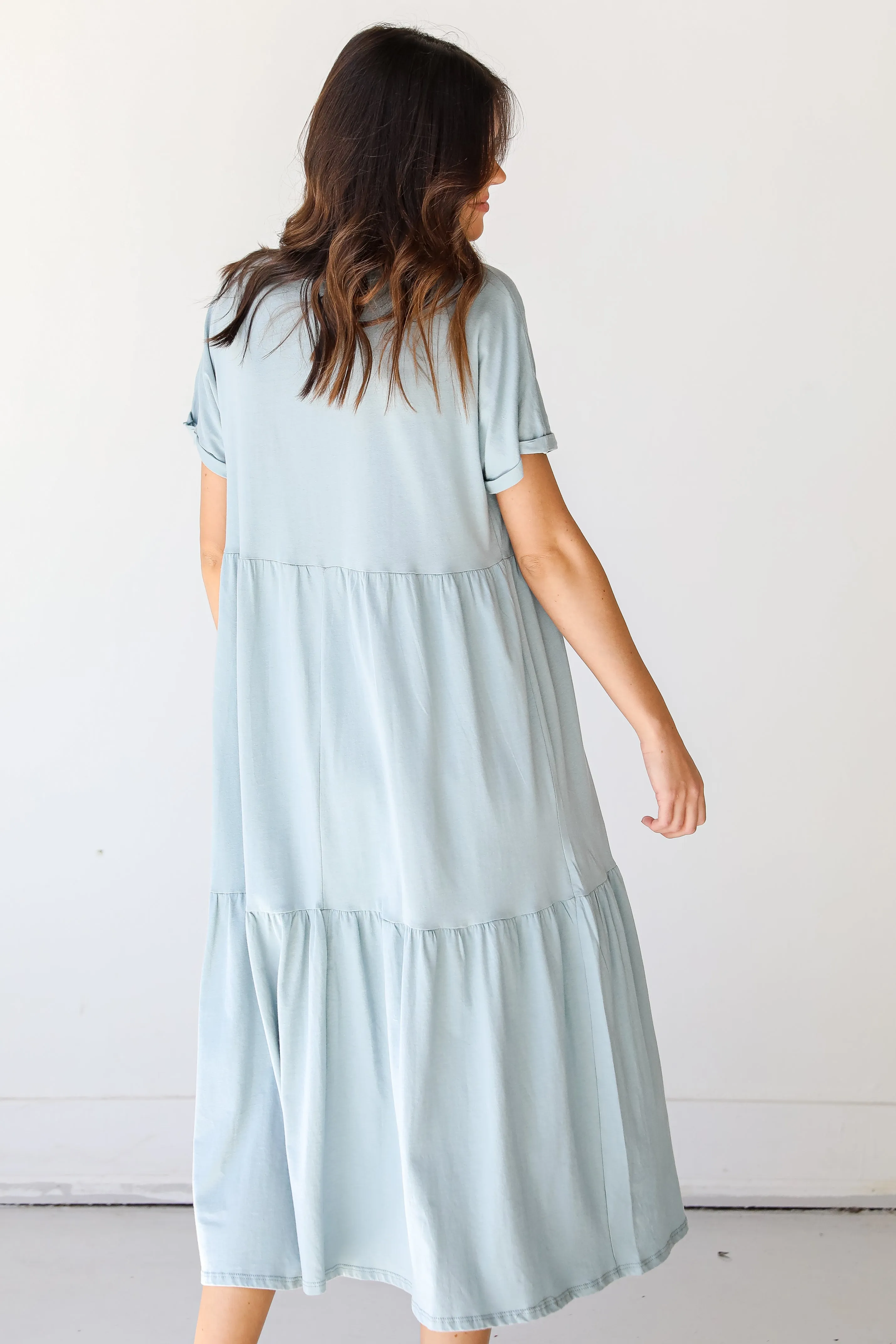 Make The Call Tiered Midi Dress