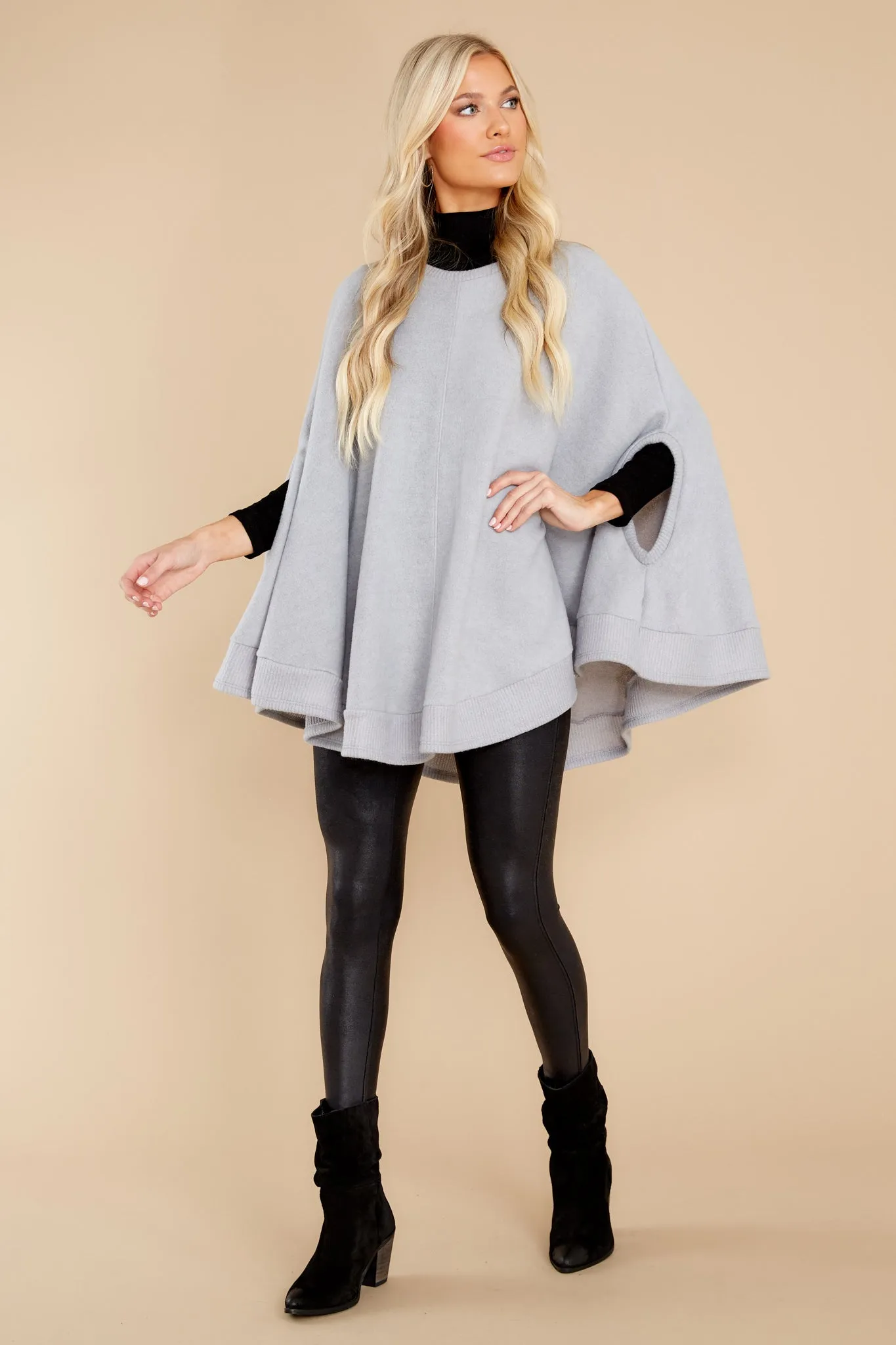 Make Your Mark Heather Grey Poncho