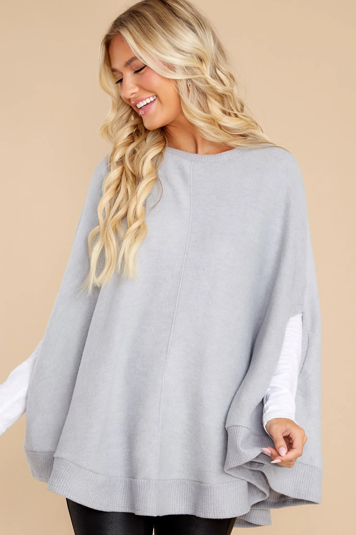 Make Your Mark Heather Grey Poncho