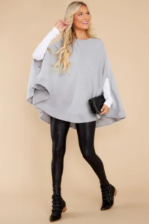 Make Your Mark Heather Grey Poncho