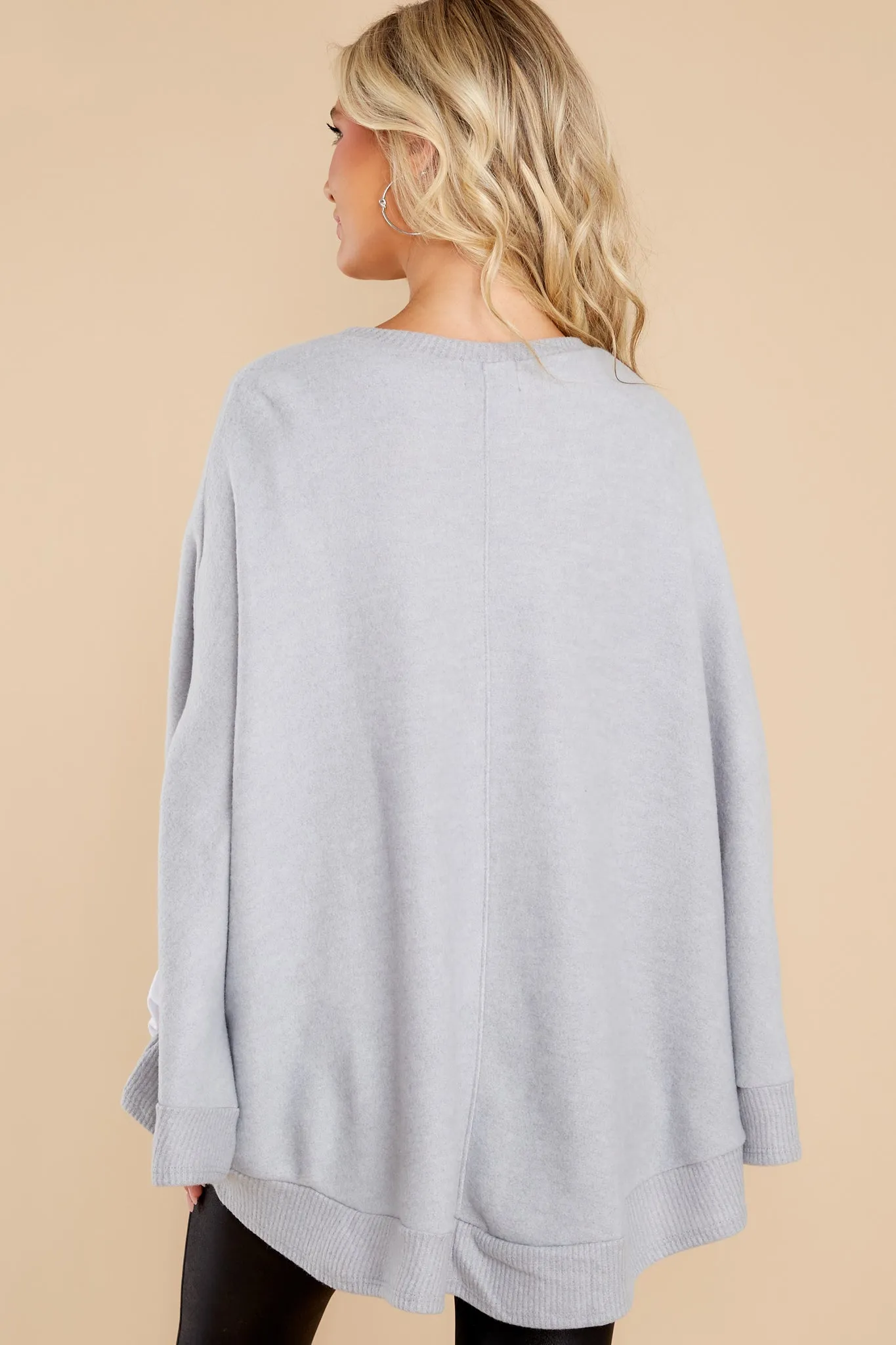 Make Your Mark Heather Grey Poncho