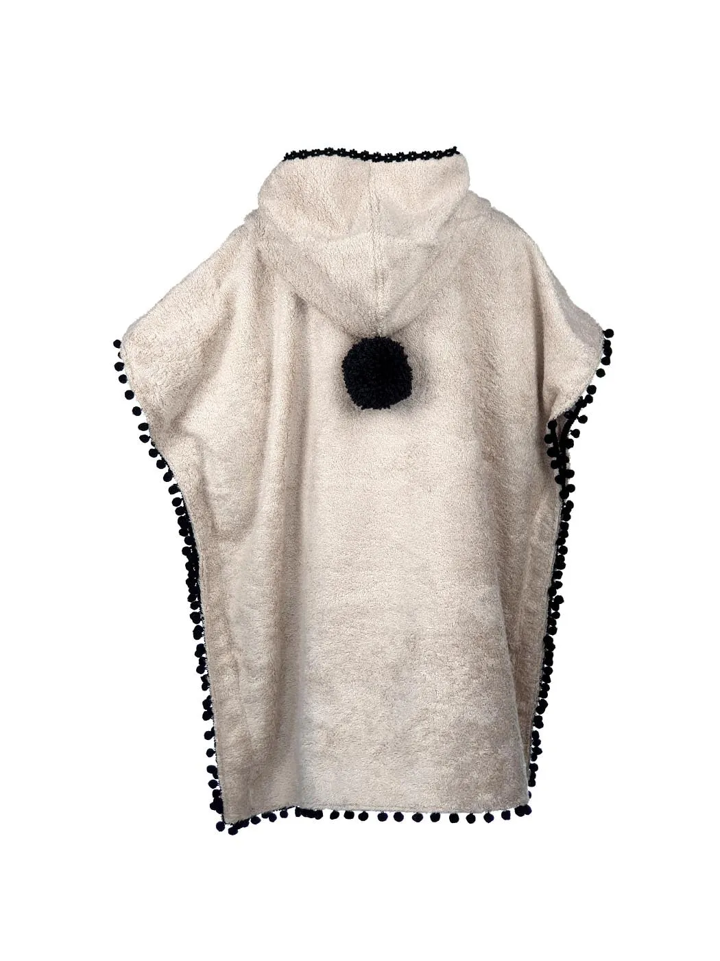 MALOX Beige-Black Poncho-Bathrobe for kids