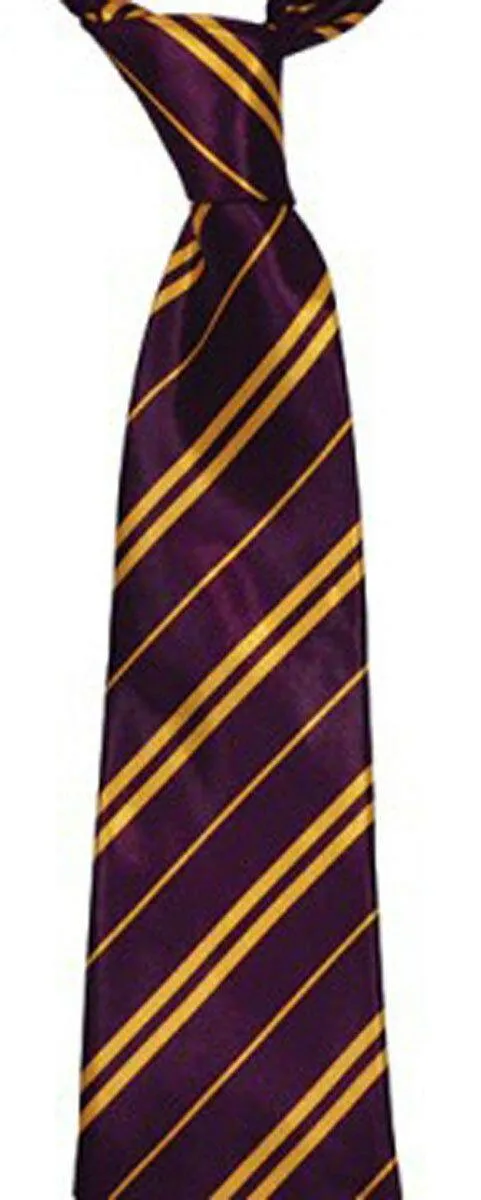 Maroon Yellow Harry Potter Stripped Tie Scarf Wrist Band Hat Fancy Dress