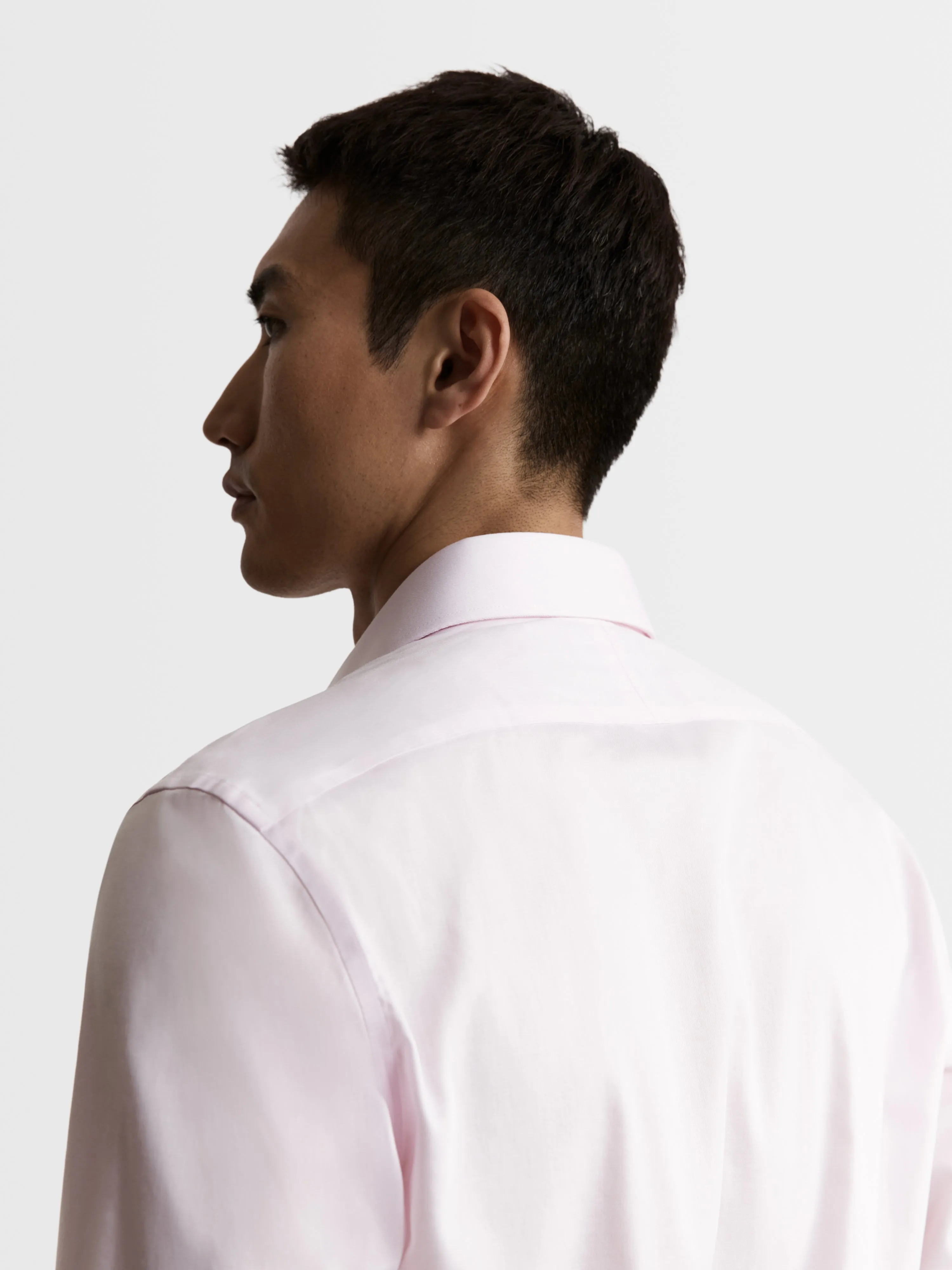 Max Performance Pink Twill Slim Fit Single Cuff Classic Collar Shirt