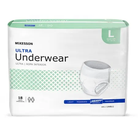 McKesson Unisex Adult Pull On Absorbent Underwear with Tear Away Seams - Heavy Absorbency