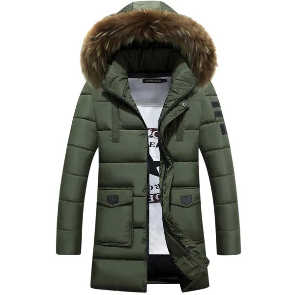 Men s Warm Overcoat Winter Coat Parka Hooded Jackets