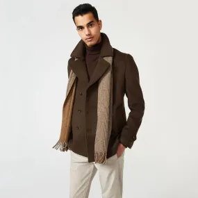 Men's Brown Fleece peacoat