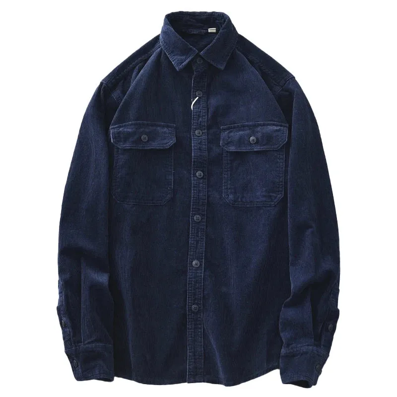 Men's Corduroy Cargo Shirt-Coat