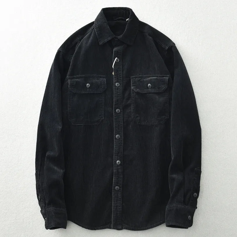 Men's Corduroy Cargo Shirt-Coat