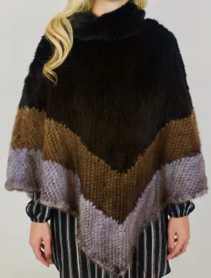 Mink Poncho Tri-Color (Handmade)