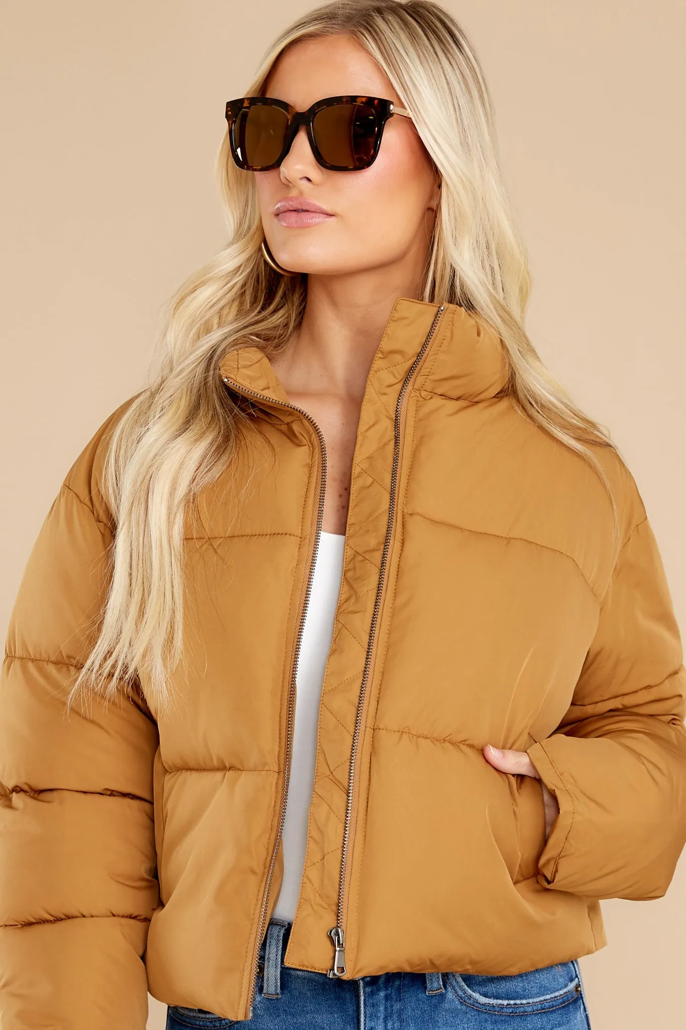 Morning Walks Camel Puffer Jacket