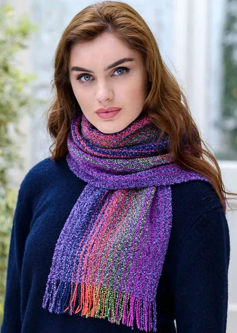 Mucros Skellig Scarf | Purple Orange Green