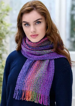 Mucros Skellig Scarf | Purple Orange Green