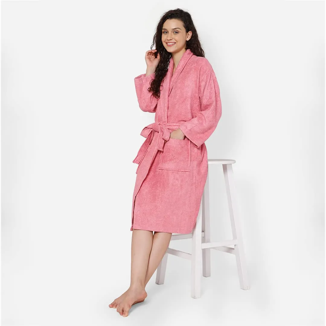 Mush 100% Bamboo Bathrobe for Men/Women (Unisex) S/M,(Pack of 1) (M, Ruby Red)