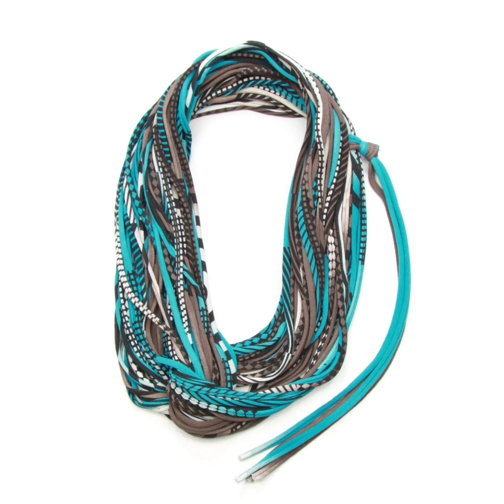 Necklush Infinity Scarf / Turquoise & Brown / Unisex