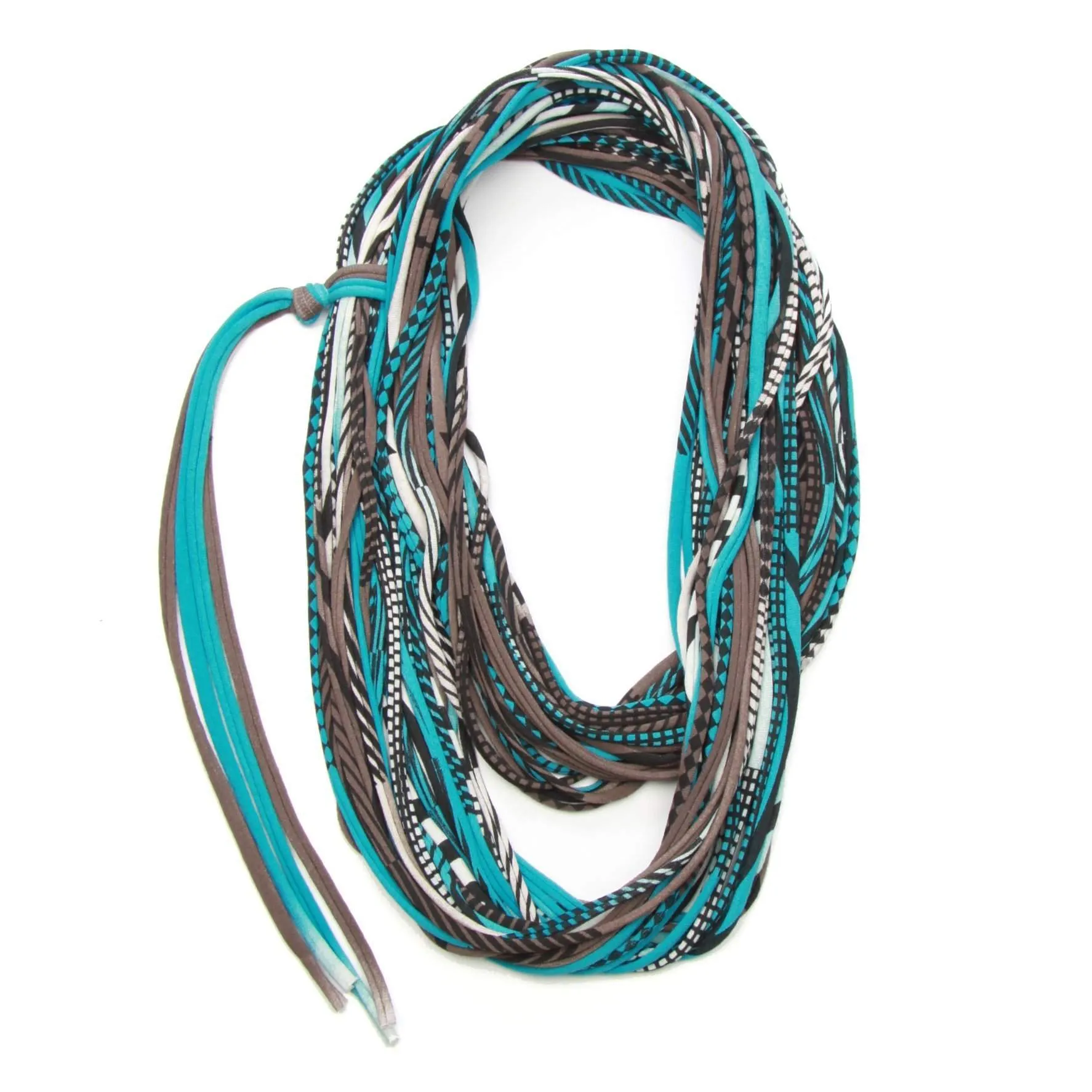 Necklush Infinity Scarf / Turquoise & Brown / Unisex