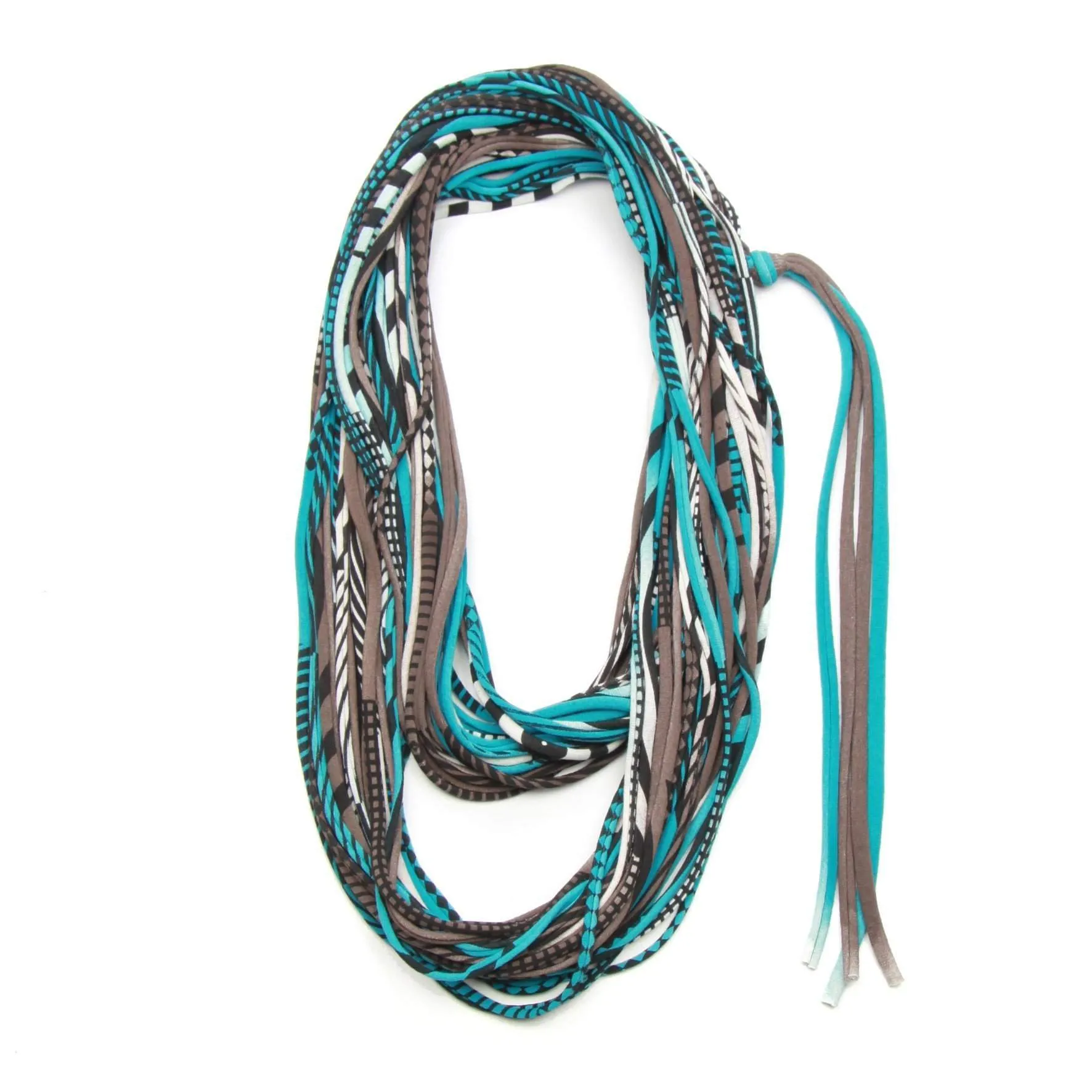 Necklush Infinity Scarf / Turquoise & Brown / Unisex