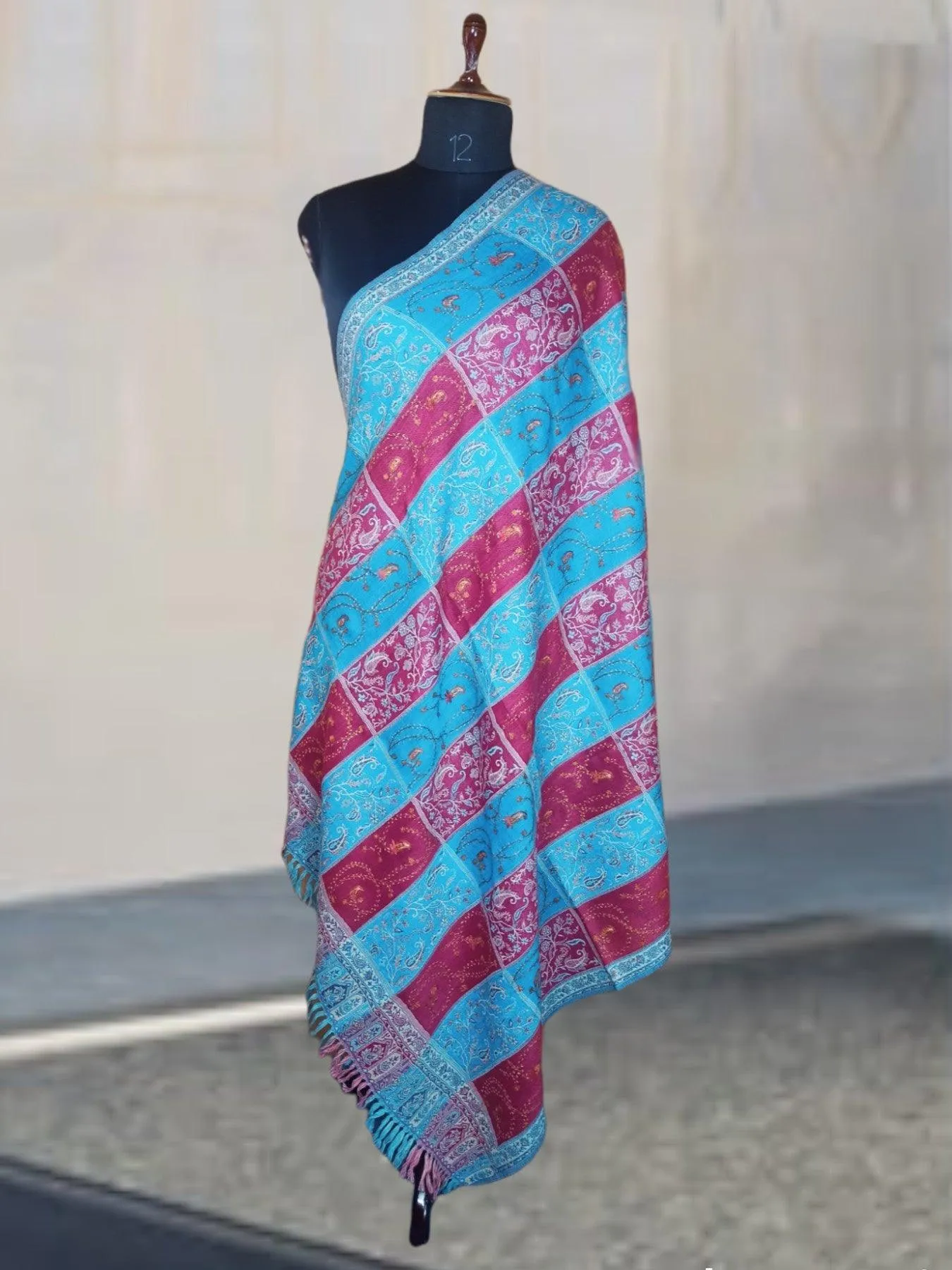 Needle Work Shawl | Woolen Shawl | Multicolor