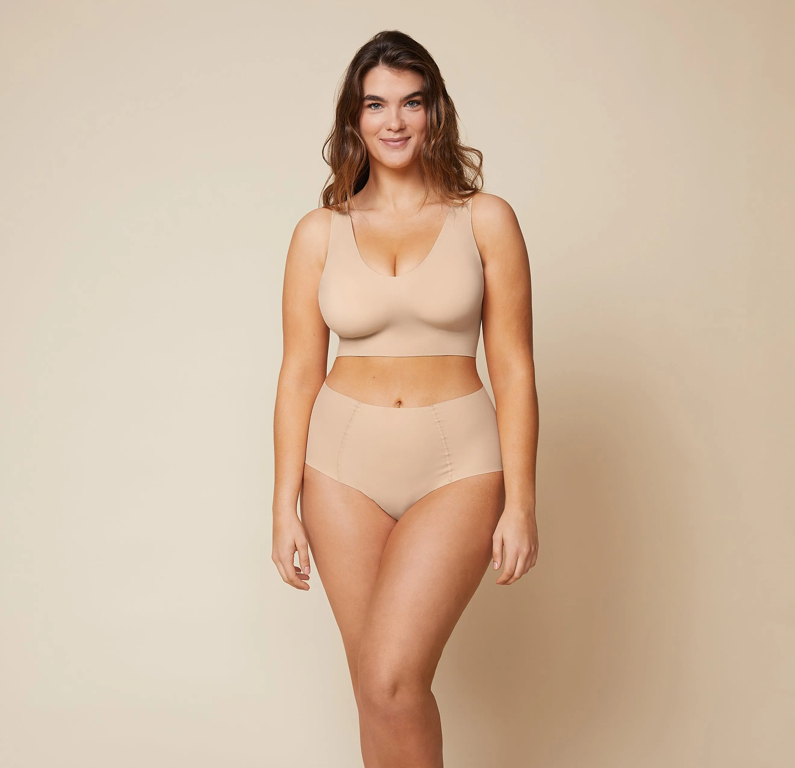 No-Show Highwaist Brief - Beige