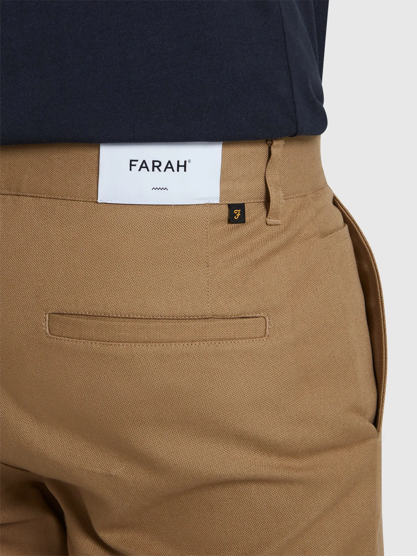 Norwood Regular Fit Cotton Hopsack Trousers In Beige