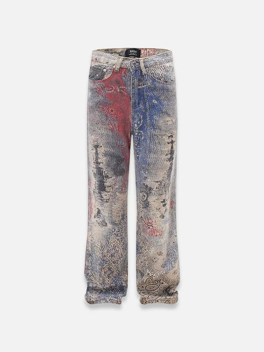 Paisley Baggy Jeans