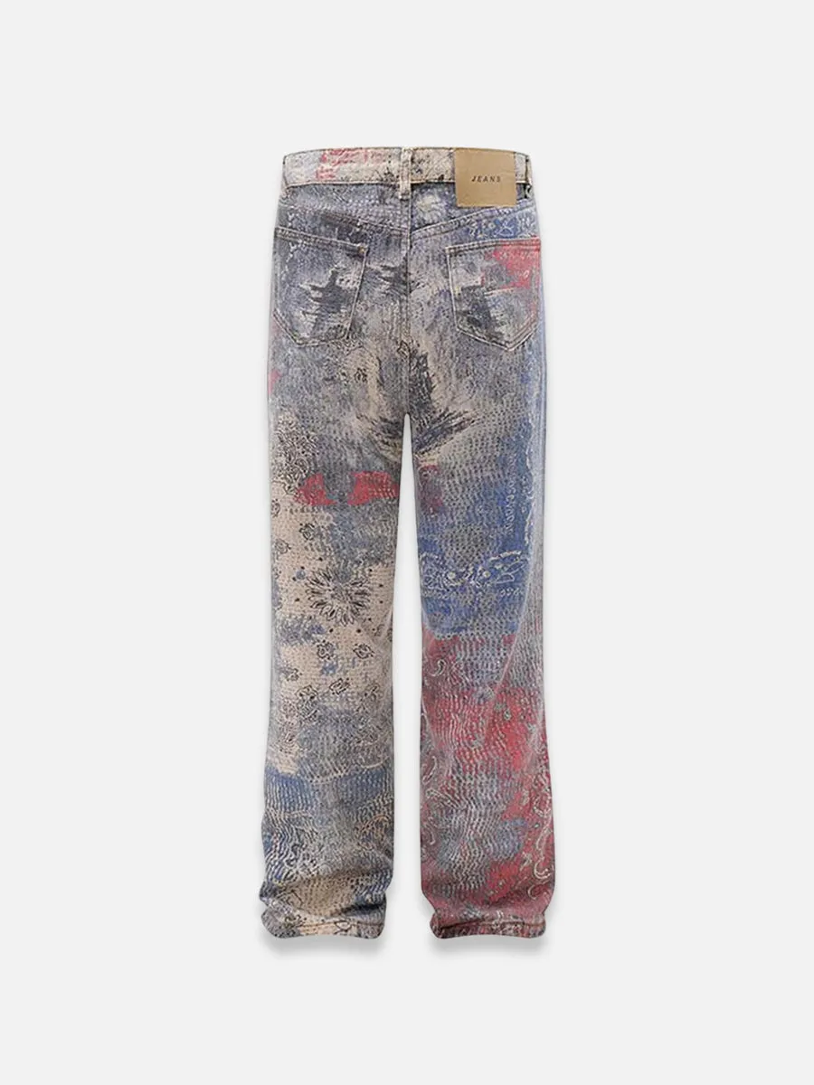 Paisley Baggy Jeans