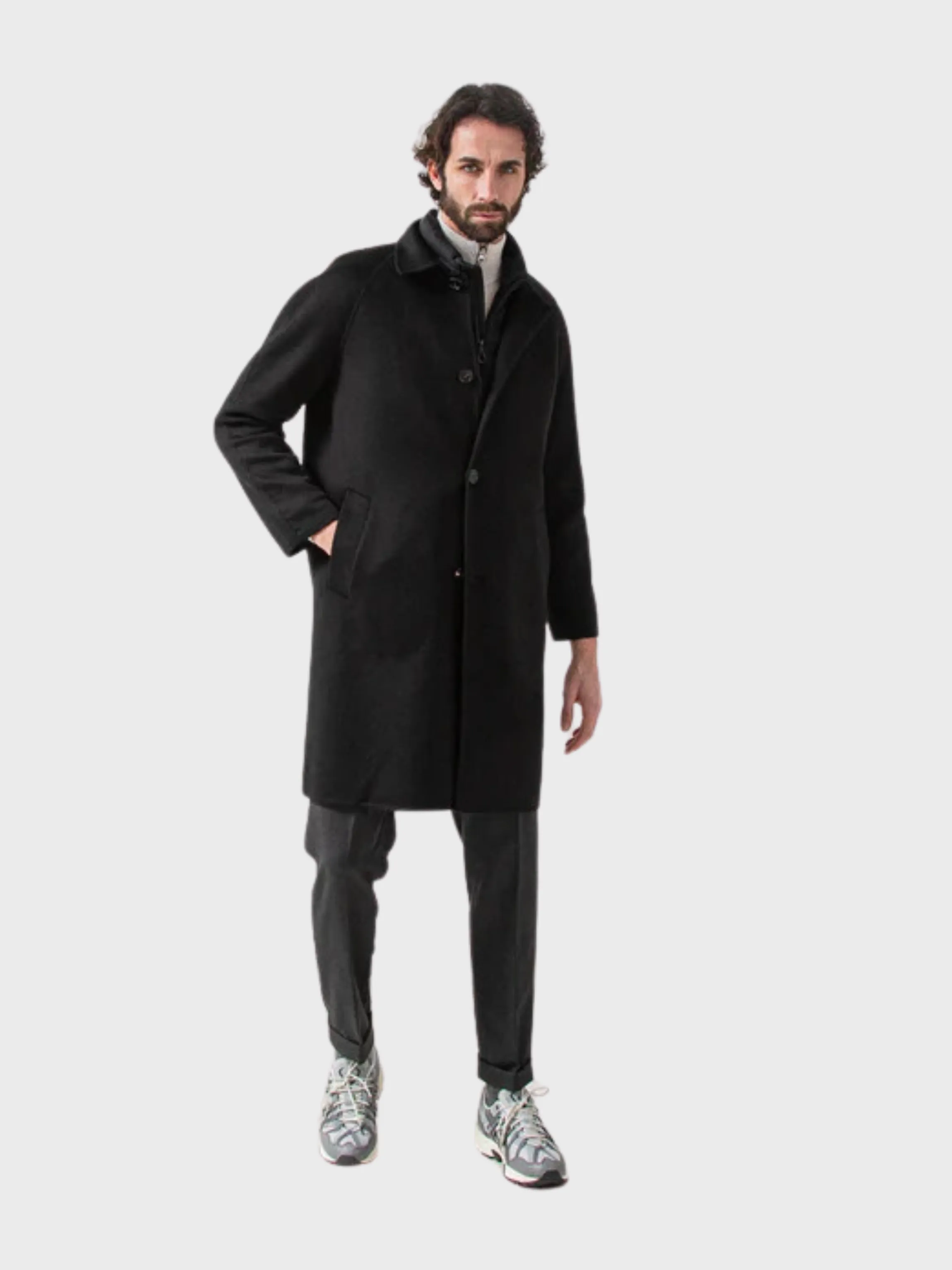 Palto Coat Marcello DBG Top Coat with Vest Nero