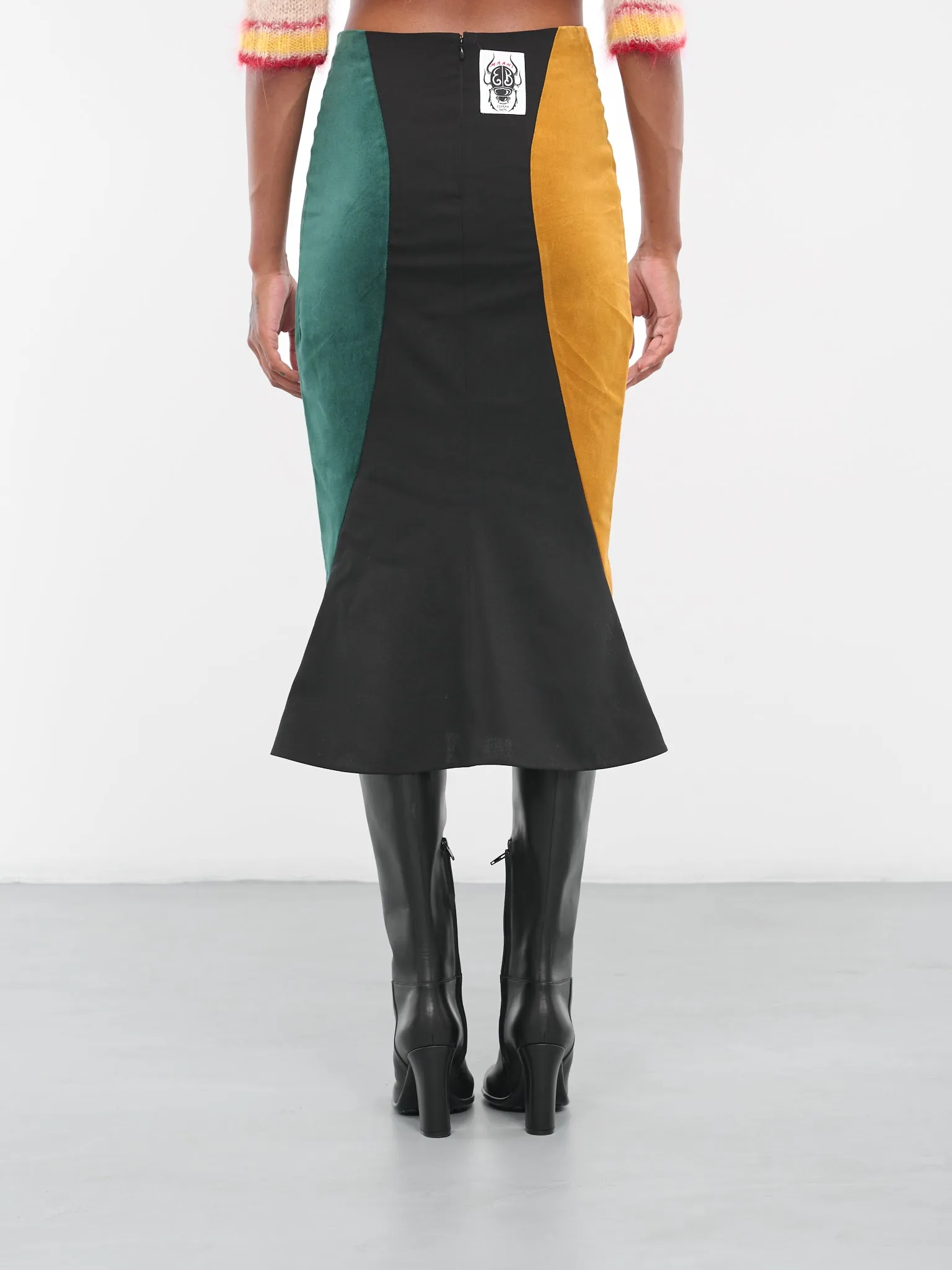 Paneled Pencil Skirt (GOMA0579NQ-TW839-00N99-MULTI)