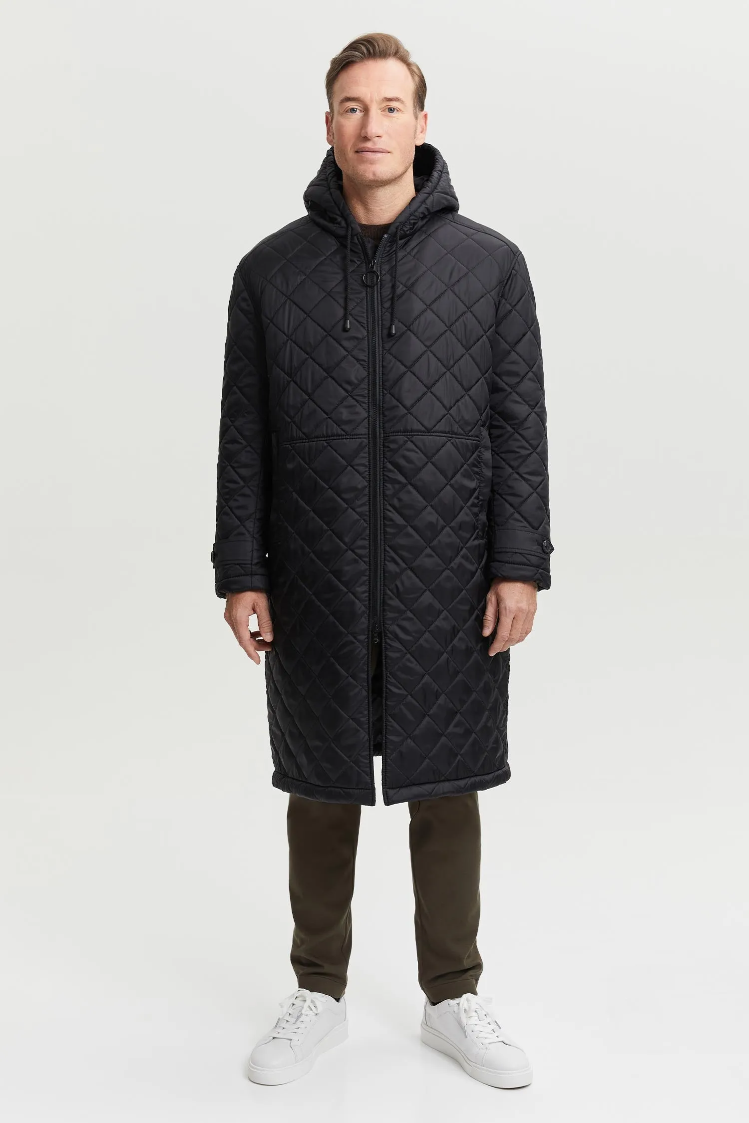 Pentti Water & Wind Repellent Quilted Parka Coat Black