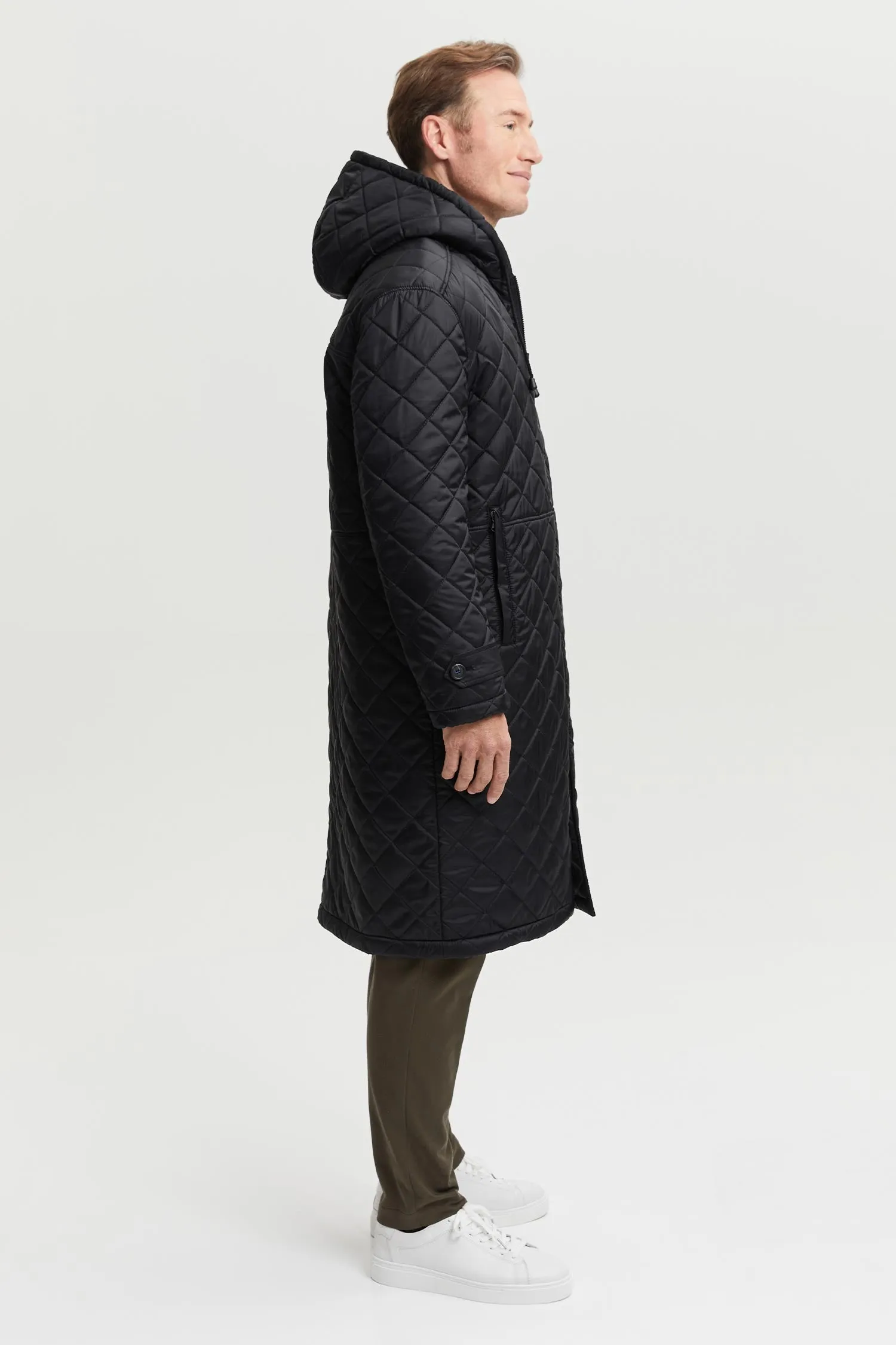 Pentti Water & Wind Repellent Quilted Parka Coat Black