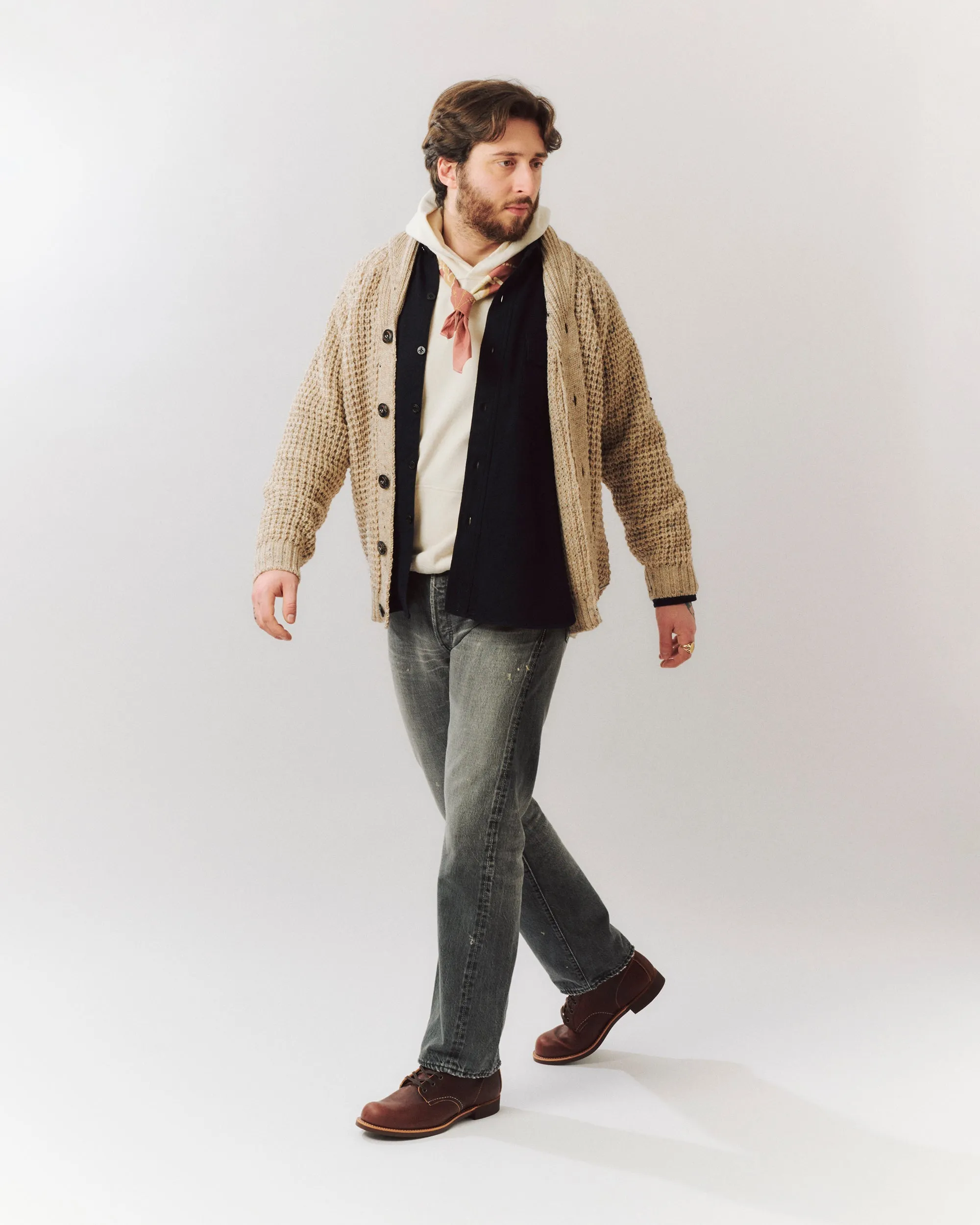 Peregrine Waffle Shawl Cardigan - Skiddaw