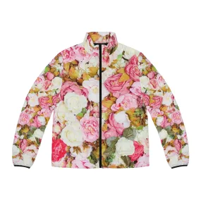 Pink Flowers - Men's Puffer Jacket