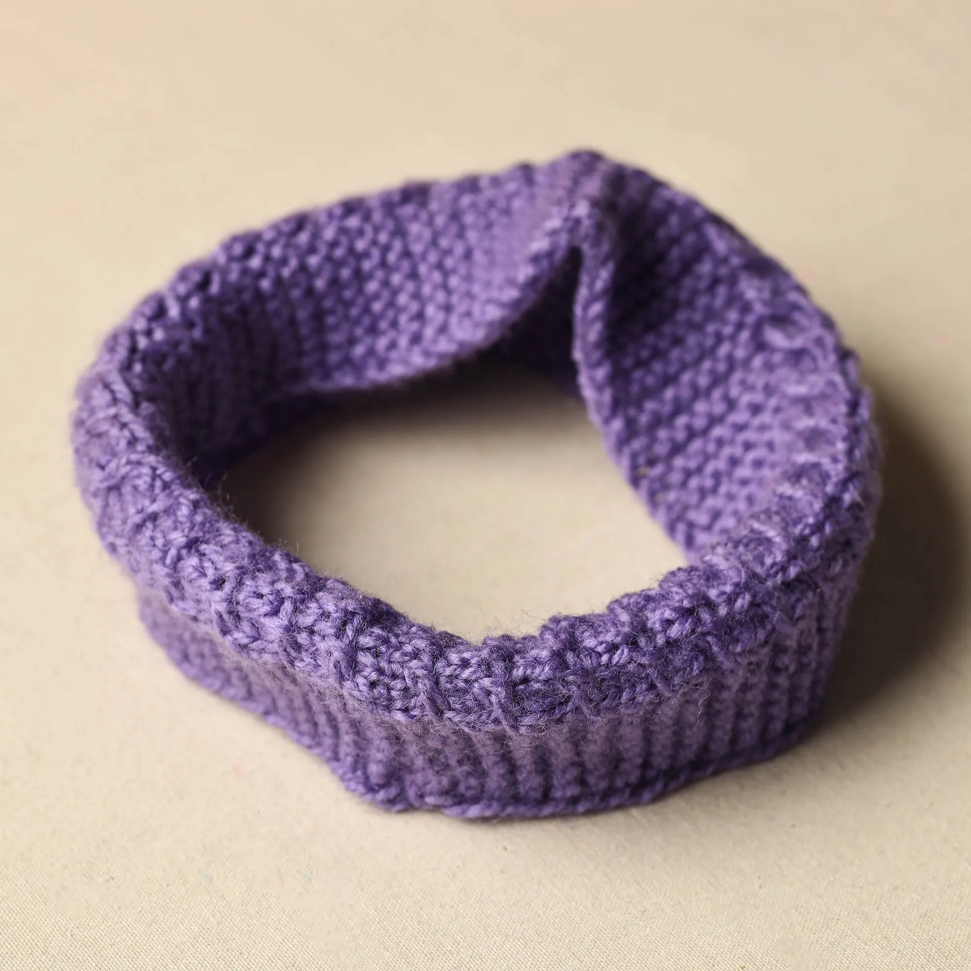 Purple - Kumaun Hand Knitted Woolen Warm Headband 28