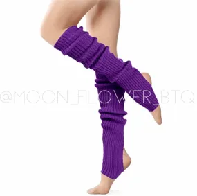 Purple Leg Warmers Toeless Yoga Dance Socks