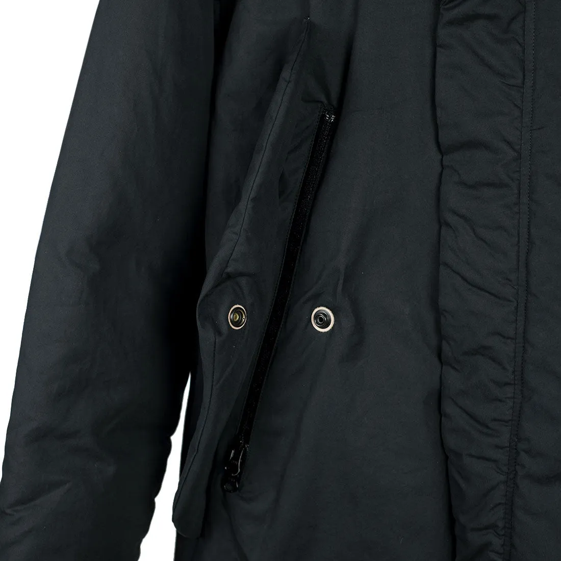 "Harry's Coat" parka in black water-resistant quilted Vancloth