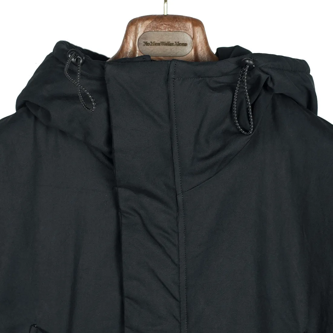 "Harry's Coat" parka in black water-resistant quilted Vancloth