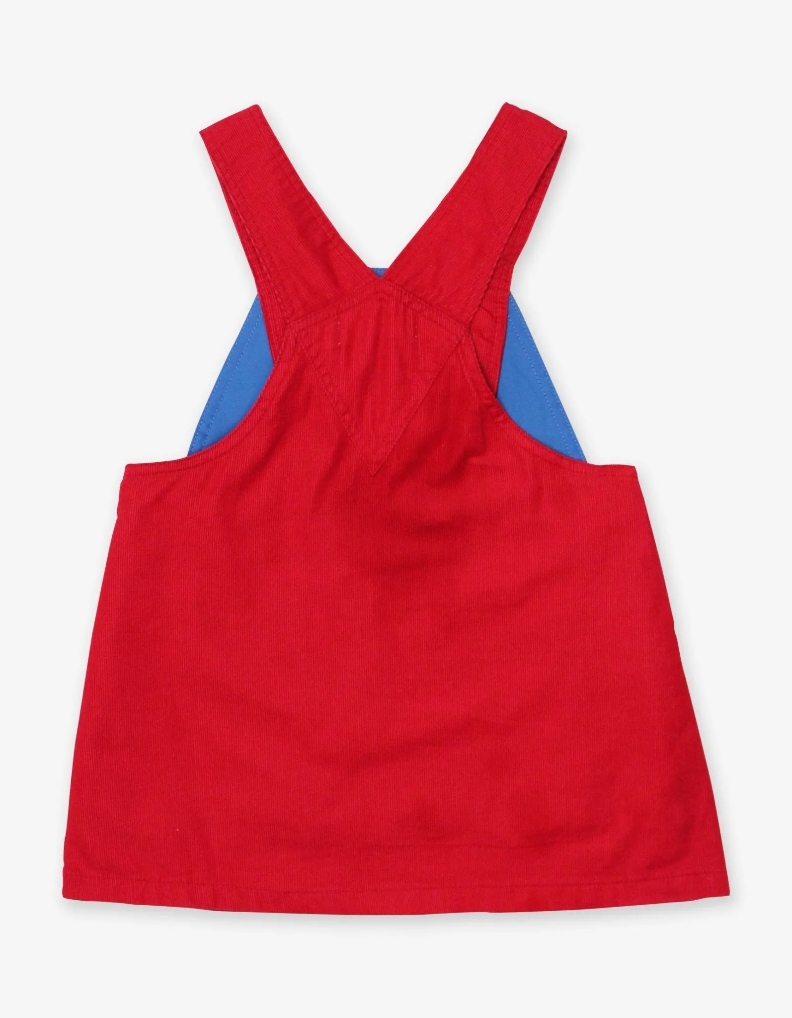 Red Corduroy Dungaree Dress