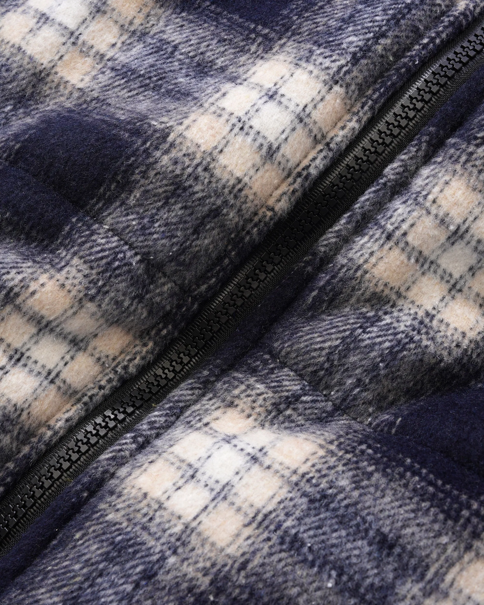 Reversible Plaid Puffer Jacket, Navy / Alpine