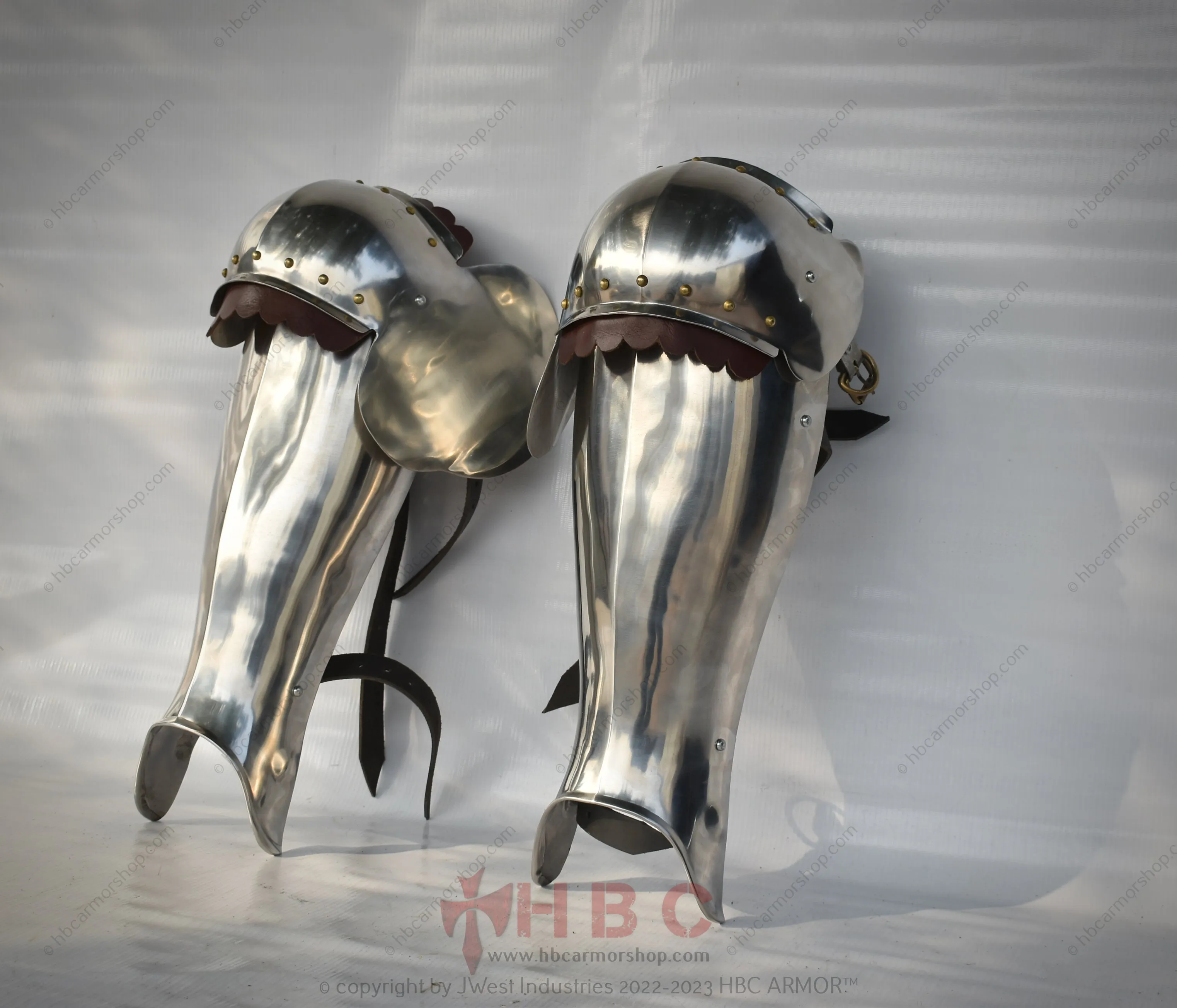 Rieneck Greaves and Cops: Authentic 14th Century Shin Guard Armour