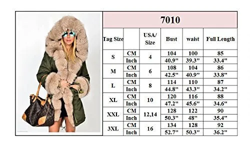 Roiii Women's Warm Winter Coat Thicken Hoodies Jacket Parka Overcoat Outerwea...