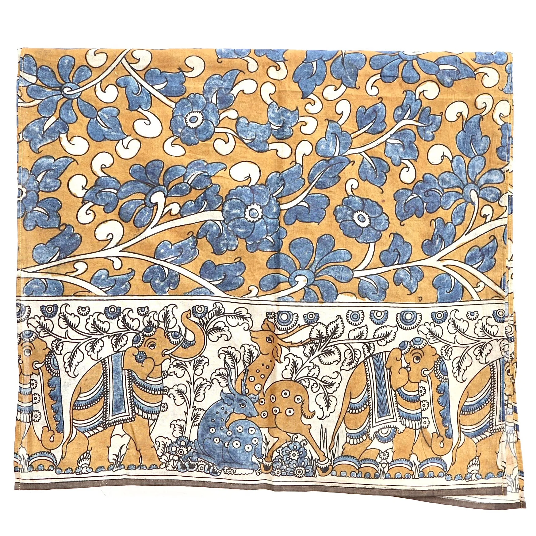 Royal Woodland Reverie – Limited Edition Hand Painted Cotton Scarf(HS0023)