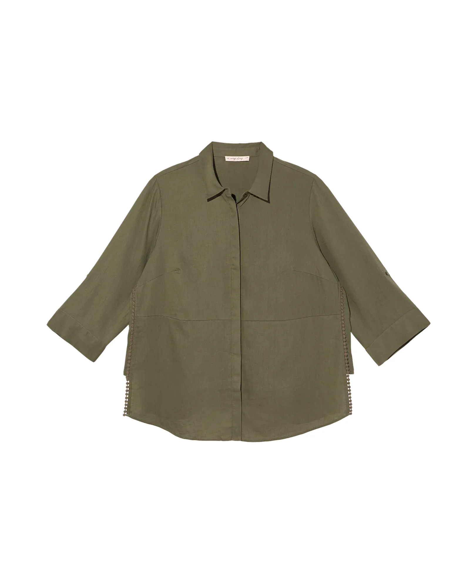 Shannon Linen Button Down Blouse | Olive Green