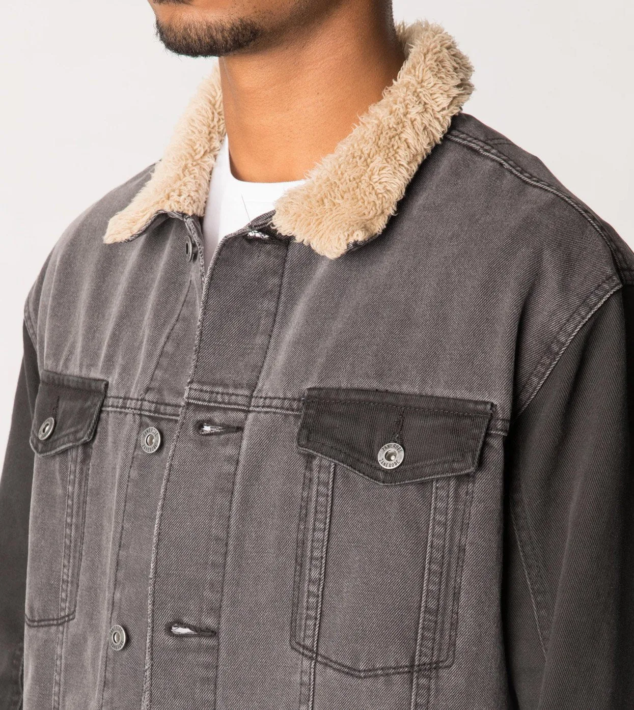 Sherpa Denim Jacket Milled Black - Sale