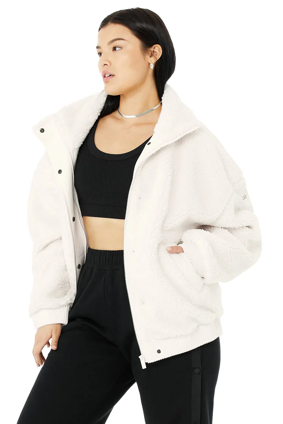 Sherpa Varsity Jacket - Ivory