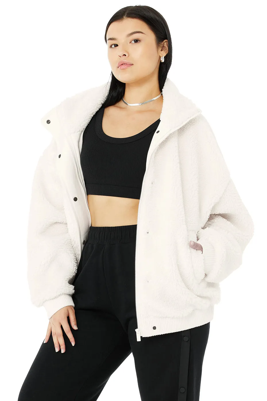 Sherpa Varsity Jacket - Ivory