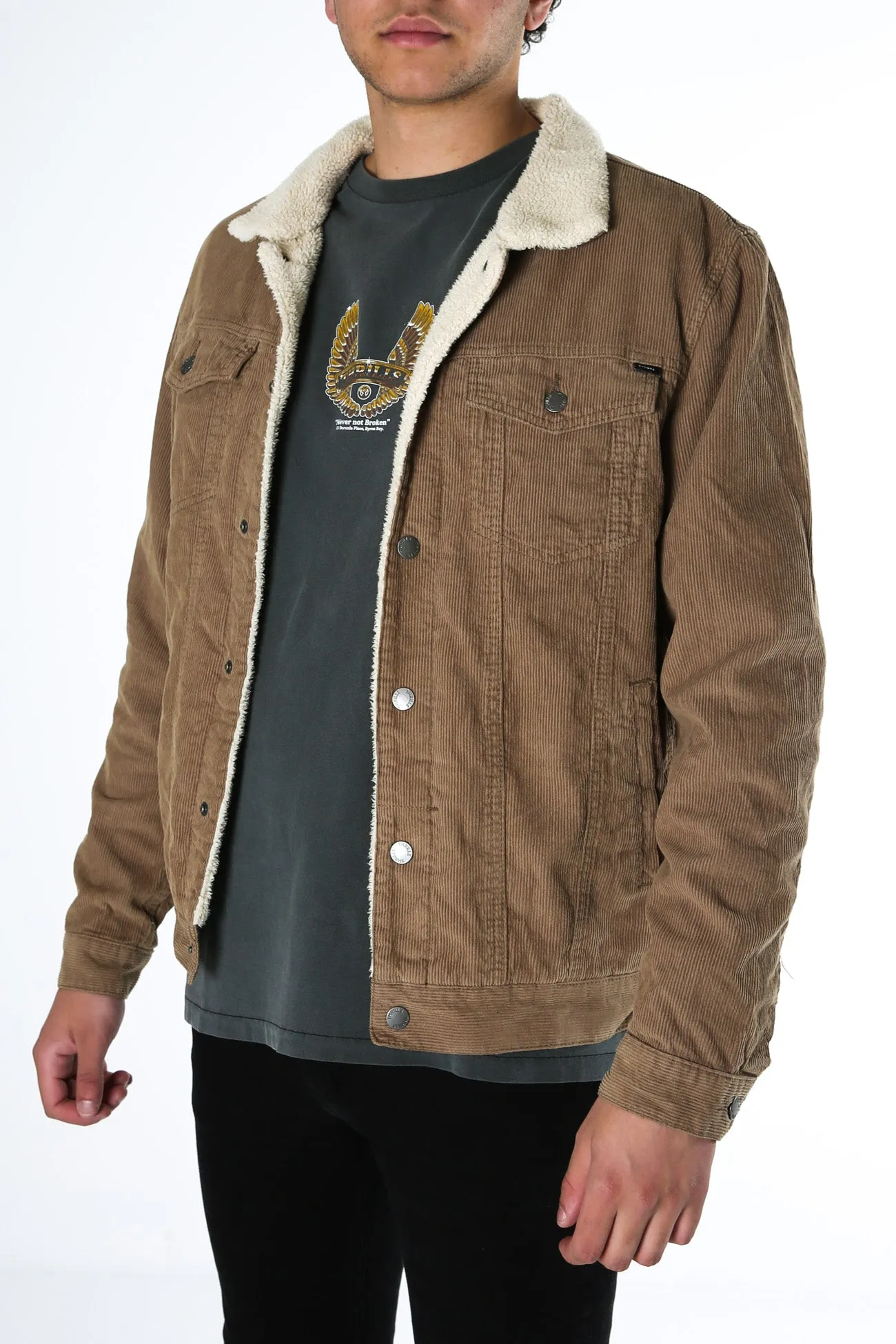 Sherpa Wanderer Corduroy Denim Jacket Desert